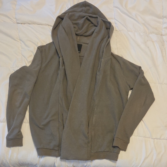 Men's Taupe Hooded Sweater - Picture 1 of 7